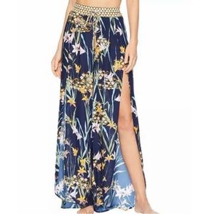 Trina Turk “Fiji” Floral Print Split-Leg Swim Cover-Up Pants